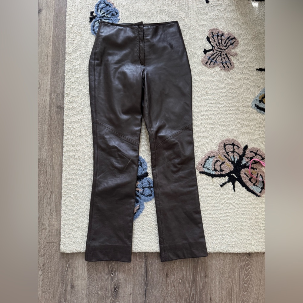 Vintage Y2k Dark Chocolate Brown 100%Leather Pants